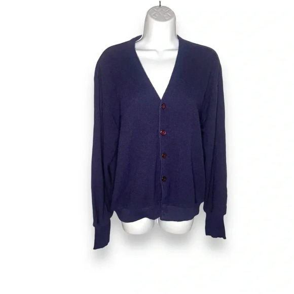 JCPenney Navy Blue Button-Up Cardigan Sweater XL - Picture 1 of 10